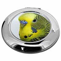 Yellow Budgerigar, Budgie Make-Up Round Compact Mirror