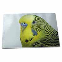 Large Glass Cutting Chopping Board Yellow Budgerigar, Budgie