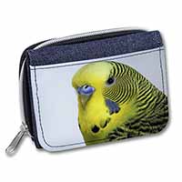 Yellow Budgerigar, Budgie Unisex Denim Purse Wallet