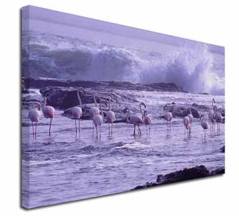 Pink Flamingo on Sea Shore Canvas X-Large 30"x20" Wall Art Print