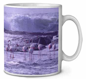 Pink Flamingo on Sea Shore Ceramic 10oz Coffee Mug/Tea Cup
