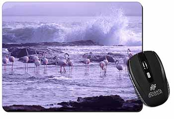 Pink Flamingo on Sea Shore Computer Mouse Mat