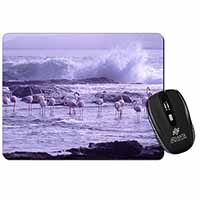 Pink Flamingo on Sea Shore Computer Mouse Mat