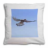 Flying Kestrel Bird of Prey Soft White Velvet Feel Scatter Cushion