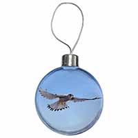 Flying Kestrel Bird of Prey Christmas Bauble