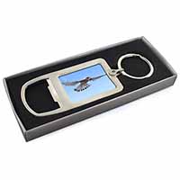 Flying Kestrel Bird of Prey Chrome Metal Bottle Opener Keyring in Box