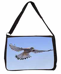 Flying Kestrel Bird of Prey Large Black Laptop Shoulder Bag School/College