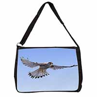 Flying Kestrel Bird of Prey Large Black Laptop Shoulder Bag School/College