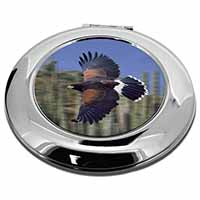Flying Harris Hawk Bird of Prey Make-Up Round Compact Mirror