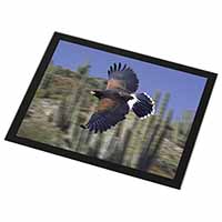 Flying Harris Hawk Bird of Prey Black Rim High Quality Glass Placemat