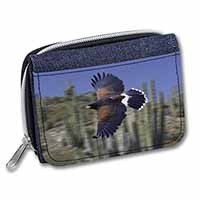 Flying Harris Hawk Bird of Prey Unisex Denim Purse Wallet