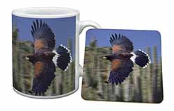 Flying Harris Hawk Bird of Prey Mug and Coaster Set
