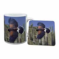 Flying Harris Hawk Bird of Prey Mug and Coaster Set