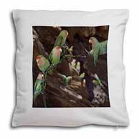 Lovebirds, Pretty Love Birds Soft White Velvet Feel Scatter Cushion