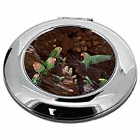 Lovebirds, Pretty Love Birds Make-Up Round Compact Mirror