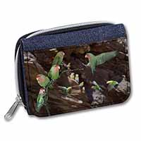 Lovebirds, Pretty Love Birds Unisex Denim Purse Wallet