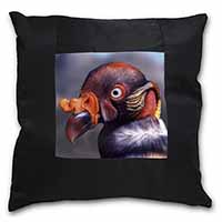 King Vulture Bird of Prey Black Satin Feel Scatter Cushion