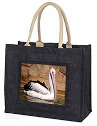 Pelican Print Large Black Shopping Bag Christmas Present Idea      
