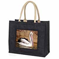 Pelican Print Large Black Shopping Bag Christmas Present Idea      