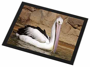 Pelican Print Black Rim Glass Placemat Animal Table Gift