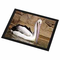 Pelican Print Black Rim Glass Placemat Animal Table Gift