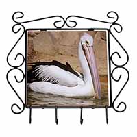 Pelican Print Wrought Iron Key Holder Hooks Christmas Gift