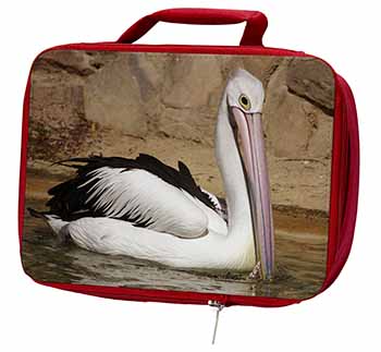 Pelican Print Insulated Red School Lunch Box/Picnic Bag