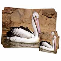 Pelican Print Twin 2x Placemats+2x Coasters Set in Gift Box