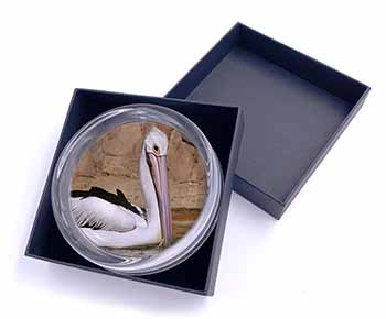 Pelican Print Glass Paperweight in Gift Box Christmas Present