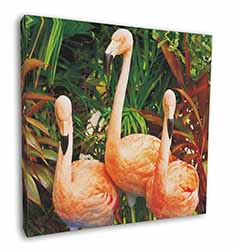 Pink Flamingo Print Square Canvas 12"x12" Wall Art Picture Print