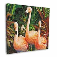Pink Flamingo Print Square Canvas 12"x12" Wall Art Picture Print