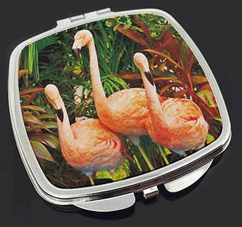 Pink Flamingo Print Make-Up Compact Mirror