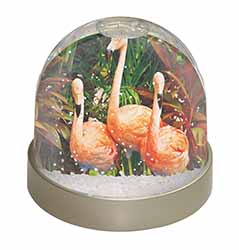 Pink Flamingo Print Snow Globe Photo Waterball