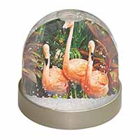 Pink Flamingo Print Snow Globe Photo Waterball
