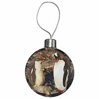 Penguins on Pebbles Christmas Bauble