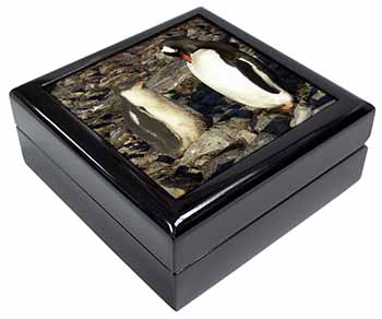 Penguins on Pebbles Keepsake/Jewellery Box