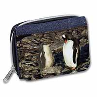 Penguins on Pebbles Unisex Denim Purse Wallet