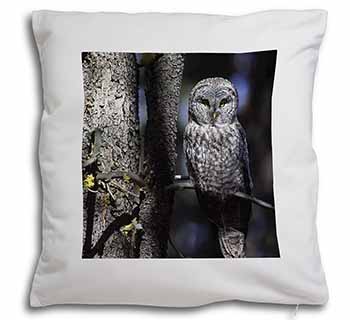 Stunning Owl in Tree Soft White Velvet Feel Scatter Cushion