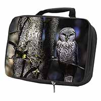 Stunning Owl in Tree Black Insulated School Lunch Box/Picnic Bag
