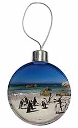 Beach Penguins Christmas Bauble