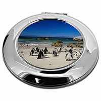 Beach Penguins Make-Up Round Compact Mirror
