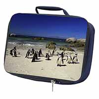 Beach Penguins Navy Insulated School Lunch Box/Picnic Bag