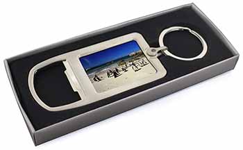 Beach Penguins Chrome Metal Bottle Opener Keyring in Box