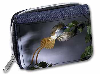 Humming Bird Unisex Denim Purse Wallet