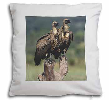 Vultures on Watch Soft White Velvet Feel Scatter Cushion