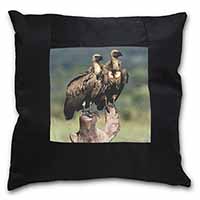 Vultures on Watch Black Satin Feel Scatter Cushion