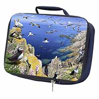 Puffins and Sea Bird Montage Navy Insulated School Lunch Box/Picnic Bag