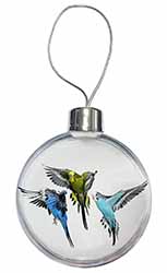 Budgerigars, Budgies in Flight Christmas Bauble