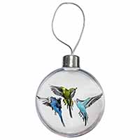 Budgerigars, Budgies in Flight Christmas Bauble