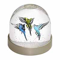 Budgerigars, Budgies in Flight Snow Globe Photo Waterball